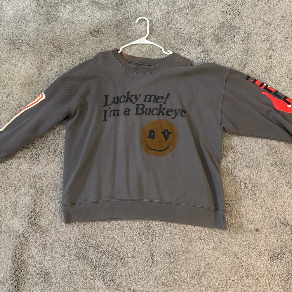 Ohio State Crewneck with Red Sleeve Detail